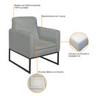 Poltrona Bella Base De Ferro Preta Corano - Doce Sonho Móveis