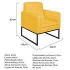 Poltrona Bella Base De Ferro Preta Corano - Doce Sonho Móveis