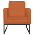 Poltrona Bella Base De Ferro Preta Suede Terracota - Amarena