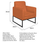 Poltrona Bella Base De Ferro Preta Suede Terracota - Amarena