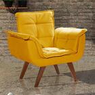 Poltrona Bella Base Madeira Floral / Marrom -  Bella Decor