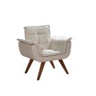 Poltrona Bella Base Palito Imbuia Bege