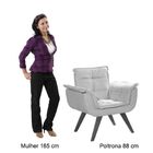 Poltrona Bella Base Palito Imbuia Bege