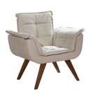 Poltrona Bella Base Palito Imbuia Bege