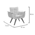 Poltrona Bella Base Palito Imbuia Vermelho