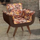 Poltrona Bella Base Palito Imbuia Vermelho