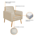 Poltrona Bella Pés Palito Mel Corano - Amarena Móveis - Bege