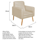 Poltrona Bella Pés Palito Mel Corano - Amarena Móveis - Bege