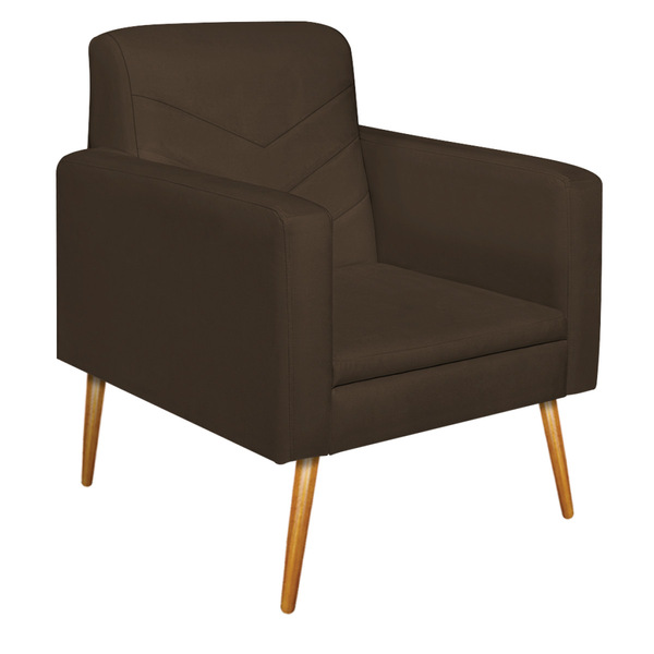 Poltrona Bella Pés Palito Mel Corano - Amarena Móveis - Marrom