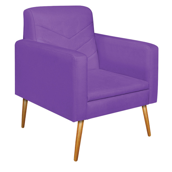 Poltrona Bella Pés Palito Mel Corano - Amarena Móveis - Roxo
