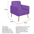 Poltrona Bella Pés Palito Mel Corano - Amarena Móveis - Roxo