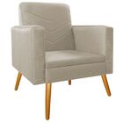 Poltrona Bella Pés Palito Mel Corano Bege - Amarena Móveis