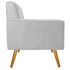 Poltrona Bella Pés Palito Mel Corano Branco - Amarena Móveis