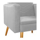 Poltrona Bella Pés Palito Mel Corano Branco - Amarena Móveis