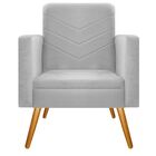 Poltrona Bella Pés Palito Mel Corano Branco - Amarena Móveis