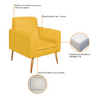 Poltrona Bella Pés Palito Mel Corano - Doce Sonho Móveis - Am