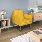 Poltrona Bella Pés Palito Mel Corano - Doce Sonho Móveis - Am