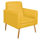 Poltrona Bella Pés Palito Mel Corano - Doce Sonho Móveis - Am