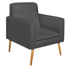 Poltrona Bella Pés Palito Mel Linho - Amarena Móveis - Chumbo