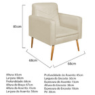 Poltrona Bella Pés Palito Mel Suede - Amarena Móveis - Bege