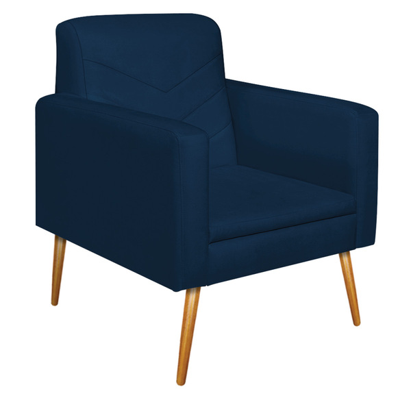 Poltrona Bella Pés Palito Mel Suede - Doce Sonho Móveis - Azu