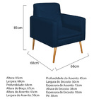 Poltrona Bella Pés Palito Mel Suede - Doce Sonho Móveis - Azu