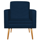 Poltrona Bella Pés Palito Mel Suede - Doce Sonho Móveis - Azu