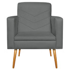 Poltrona Bella Pés Palito Mel Suede - Doce Sonho Móveis - Cin