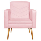 Poltrona Bella Pés Palito Mel Suede - Doce Sonho Móveis - Ros