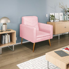 Poltrona Bella Pés Palito Mel Suede - Doce Sonho Móveis - Ros