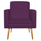 Poltrona Bella Pés Palito Mel Suede - Doce Sonho Móveis - Roxo