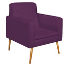 Poltrona Bella Pés Palito Mel Suede - Doce Sonho Móveis - Roxo
