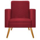 Poltrona Bella Pés Palito Mel Suede Vermelho - Amarena Móveis