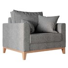 Poltrona Beny Linho Cinza Confortável Durável P/ Amamentação