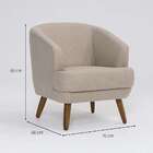 Poltrona Betania Linho Aveia E Madeira