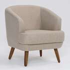 Poltrona Betania Linho Aveia E Madeira