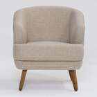 Poltrona Betania Linho Aveia E Madeira