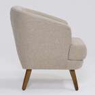 Poltrona Betania Linho Aveia E Madeira