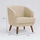 Poltrona Betania Linho Marfim E Madeira