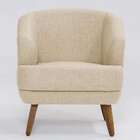 Poltrona Betania Linho Marfim E Madeira