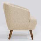 Poltrona Betania Linho Marfim E Madeira