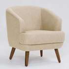 Poltrona Betania Linho Marfim E Madeira