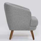 Poltrona Betania Linho Mescla Elefante E Madeira