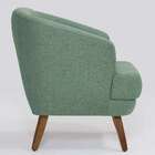 Poltrona Betania Linho Mescla Verde Salvia E Madeira