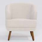 Poltrona Betania Linho Pérola E Madeira