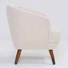 Poltrona Betania Linho Pérola E Madeira