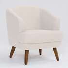 Poltrona Betania Linho Pérola E Madeira