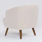 Poltrona Betania Linho Pérola E Madeira