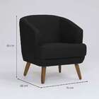 Poltrona Betania Linho Preta E Madeira