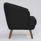 Poltrona Betania Linho Preta E Madeira